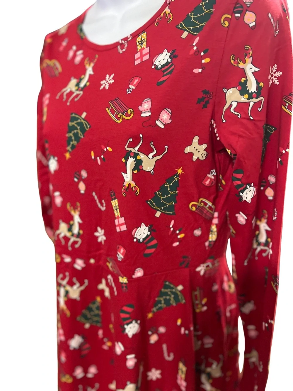 The Childrens Place Girls XXL Red Christmas Dress Long Sleeves